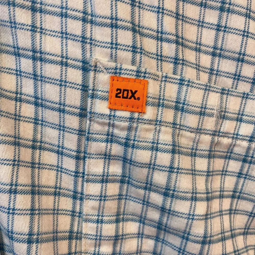 Wrangler 20X FR Men's XL-Reg Blue Plaid Flame Resistant Work Shirt